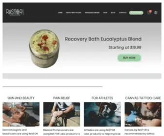Restorlabs.com(ReSTOR Labs CBD Recovery our mission) Screenshot