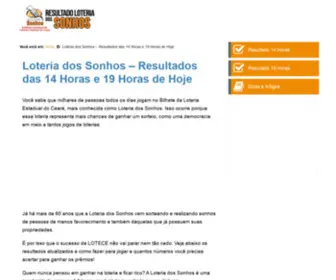 Resultadoloteriadossonhos.net(14:00 ? 19:00) Screenshot