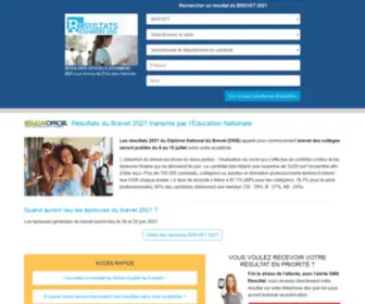 Resultatsbrevet2021.com(Resultats BREVET 2021 en direct) Screenshot