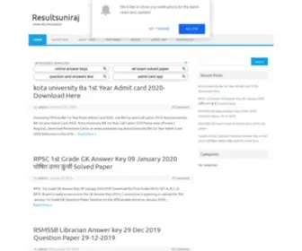 Resultsuniraj.com(University information) Screenshot