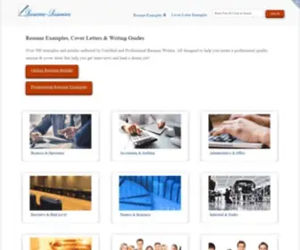 Resume-Resource.com(Over 500 Professional Resume Examples and Cover Letters) Screenshot