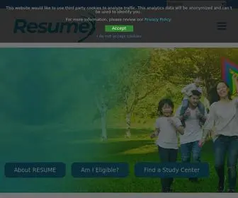 Resume-Study.com(RESUME Patient Recruitment) Screenshot