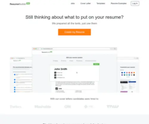 Resumebuilderpro.com(Professional resume builder to create your resume online) Screenshot