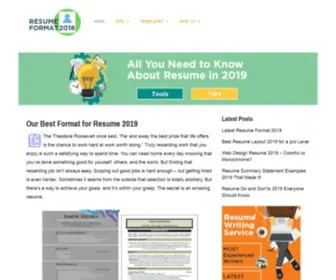 Resumeformat2018.com(Get the Right Resume Format 2019 Easily) Screenshot