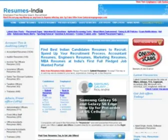 Resumes-India.com(Resumes India Search Free Candidates Resumes Database) Screenshot