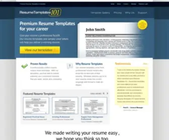 Resumetemplates101.com(Premium Resume Templates and Samples) Screenshot