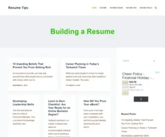 Resumetipscenter.com(Resume Tips) Screenshot