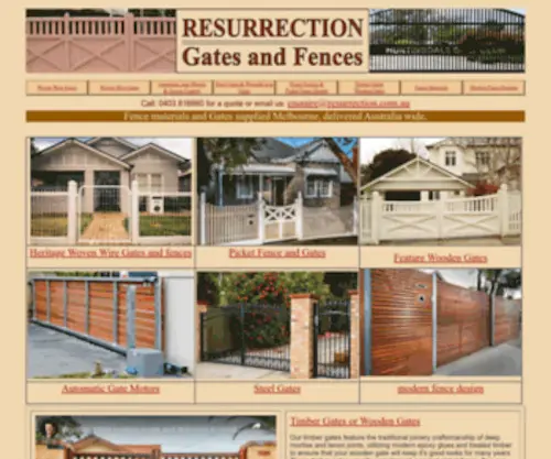 Resurrection.com.au(Fences and Gates Melbourne) Screenshot