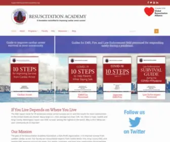 Resuscitationacademy.com(The Resuscitation Academy’s mission) Screenshot