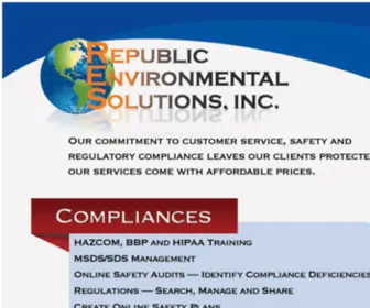 Reswaste.com(Republic Environmental Solutions) Screenshot