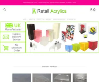 Retailacrylics.co.uk(Perspex Display for Retail and Exhibitions) Screenshot