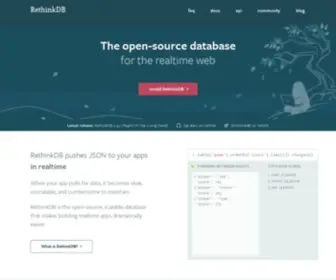 Rethinkdb.com(The open) Screenshot