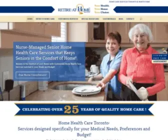 Retireathometoronto.com(Home Health Care Toronto & North York) Screenshot