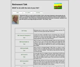 Retirementtalk.org(This podcast concerns retirement lifestyle and creating a meaningful life. The goal) Screenshot