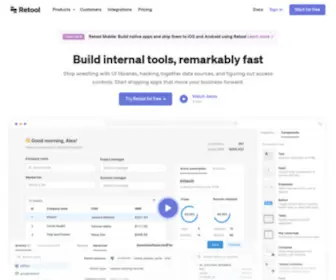 Retool.com(Build internal tools) Screenshot