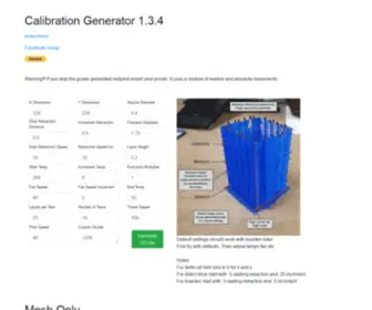 Retractioncalibration.com(Retraction Calibration Tool) Screenshot