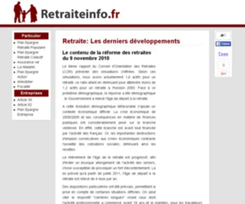 Retraiteinfo.fr(Trouvez votre avocat) Screenshot