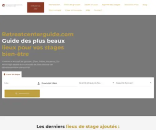 Retreatcenterguide.com(Le guide des lieux de stages pour groupe bien) Screenshot