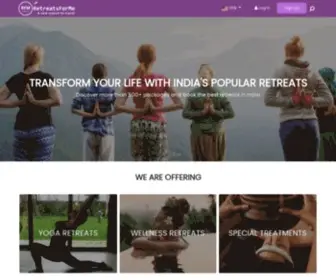 Retreatsforme.com(Discover India's Top Yoga & Wellness Retreats) Screenshot