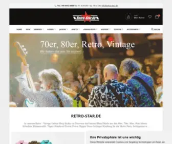 Retro-Star.de(70er Retro Vintage Hemden Hosen Adidas Onlineshop) Screenshot