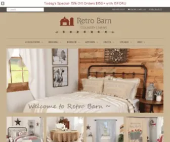 Retrobarn.com(Vintage Inspired Country Linens and Farmhouse Decor) Screenshot