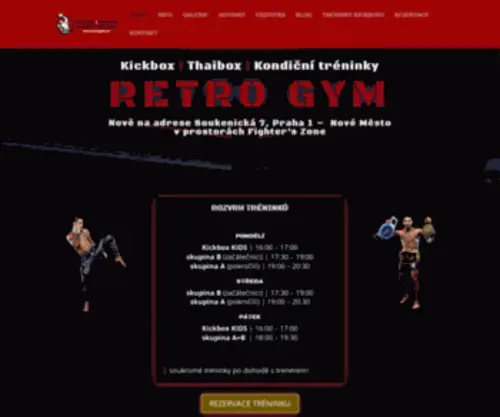 Retrogym.cz(Kickbox, Thaibox, Kondiční tréninky Praha 1 Nové Město) Screenshot