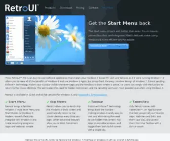 Retroui.com(Enhancing Windows 8 and Bringing Back the Start Menu) Screenshot