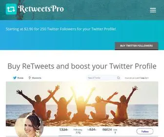 Retweetspro.com(Buy ReTweets or likes for Twitter) Screenshot