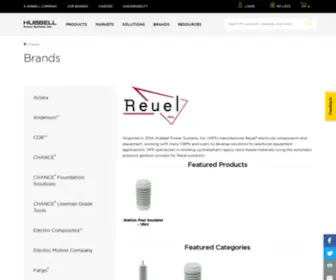 Reuel.com(Hubbell Power Systems manufactures Reuel®) Screenshot
