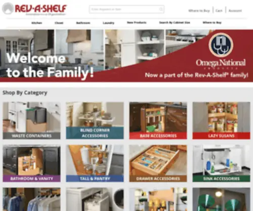 Rev-A-Shelf.com(Rev-A) Screenshot