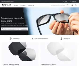 Revantoptics.com(Sunglass & Prescription Replacement Lenses) Screenshot