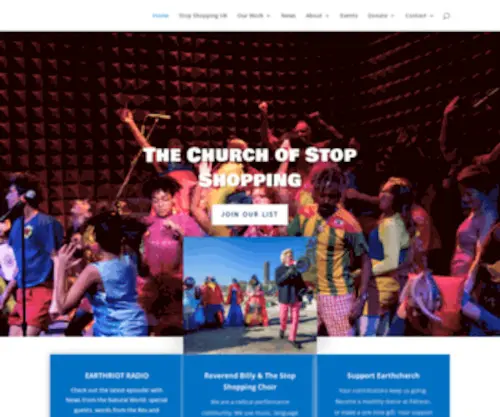 RevBilly.com(Reverend Billy & The Church of Stop Shopping) Screenshot