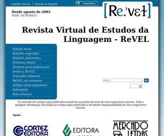 Revel.inf.br(Revista Virtual de Estudos da Linguagem) Screenshot