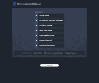Reverseaginginstitute.com(Reverse Aging Institute) Screenshot