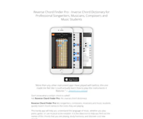 Reversechord.com(Reverse Chord Finder) Screenshot