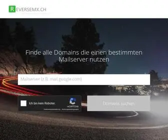 Reversemx.ch(Finde alle Domains die einen bestimmten Mailserver nutzen) Screenshot