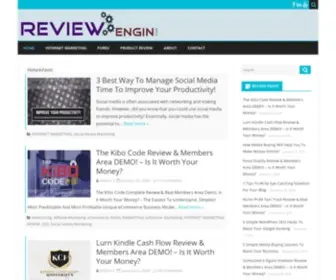 Reviewengin.com(INTERNET MARKETING TRAINING AND PRODUCT REVIEWS) Screenshot