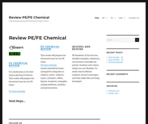 Reviewpe.com(FE Chemical Review F.E certification) Screenshot