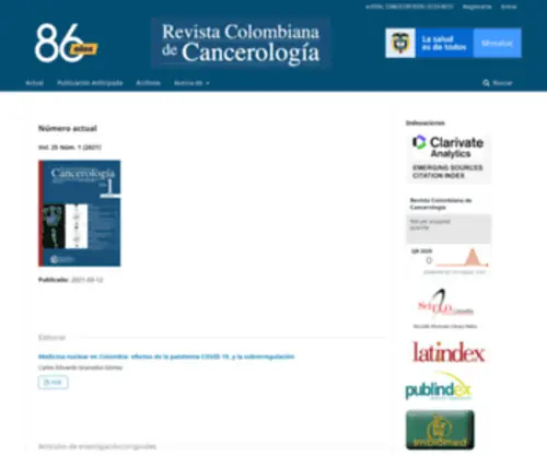 Revistacancercol.org(Revista) Screenshot