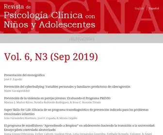 Revistapcna.com(Revista de Psicología Clínica con Niños y Adolescentes) Screenshot