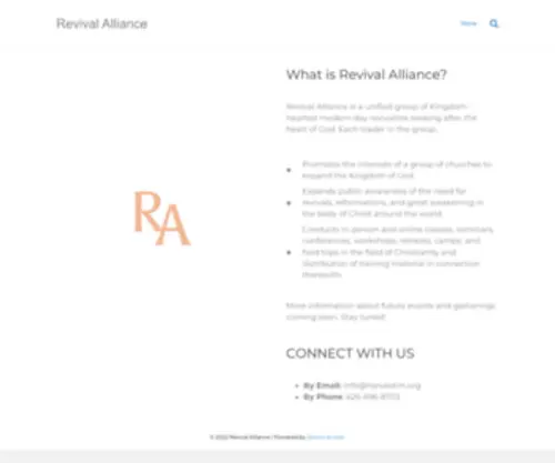 Revivalalliance.com(Revival Alliance) Screenshot