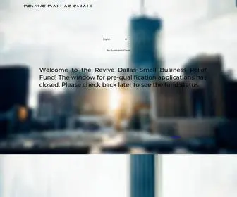 Revivedallasfund.com(REVIVE DALLAS SMALL BUSINESS RELIEF FUND) Screenshot