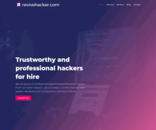 Revivehacker.com(Hire professional hacker for social media) Screenshot