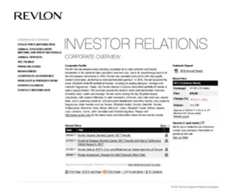Revloninc.com(Revlon Consumer Products LLC Investor Relations) Screenshot