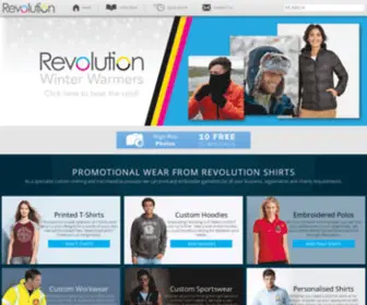 Revolutionshirts.co.uk(Personalised Clothing) Screenshot