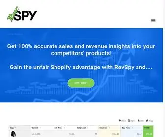 Revspy.com(Get 100% accurate sales and revenue insights into your competitors' products) Screenshot