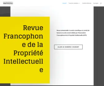 Revue-Rfpi.com(Revue Francophone de la Propriété Intellectuelle) Screenshot