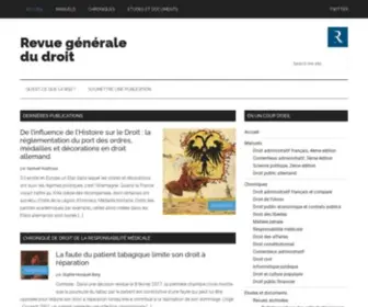 Revuegeneraledudroit.eu(Revue générale du droit) Screenshot