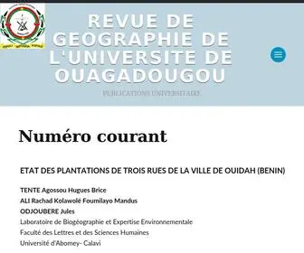 Revuegeographieouaga.com(PUBLICATIONS UNIVERSITAIRE) Screenshot