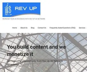 Revupads.com(Increase your Ad Revenues with Rev Up Media) Screenshot